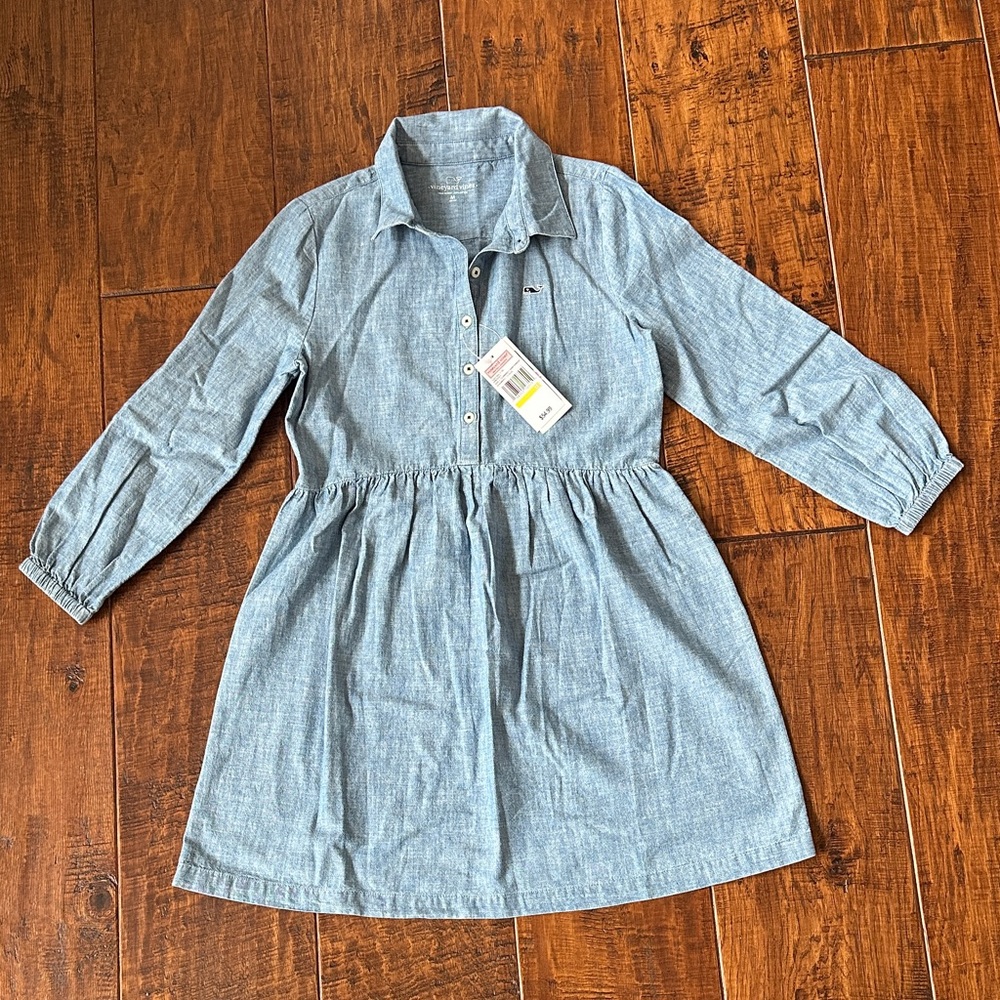 Vineyard Vines Girls Chambray Shirt Dress